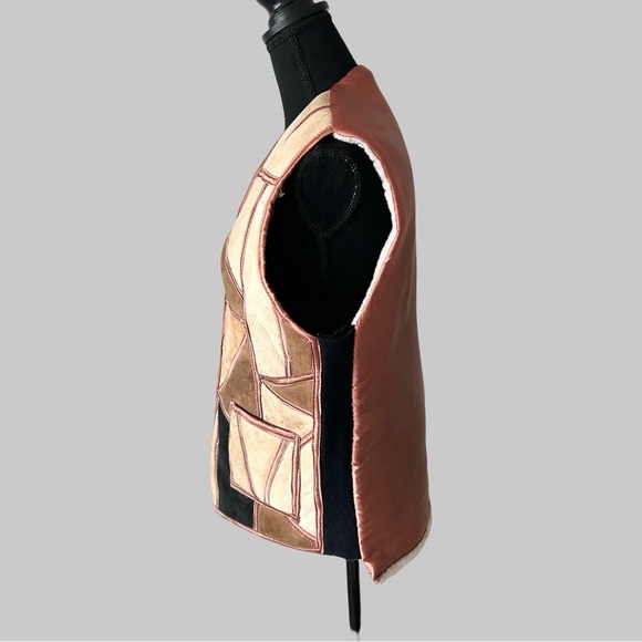 Vintage Handmade Genuine Sherpa Patchwork Vest - Picture 2 of 16